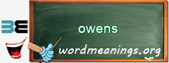 WordMeaning blackboard for owens
